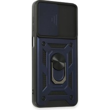 Technomark İnegöl Newface Samsung Galaxy A22 Kılıf Pars Lens Yüzüklü Silikon - Lacivert