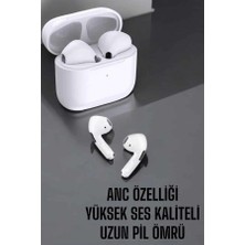 Krm Beyaz Yeni Nesil Pro Bluetooth Kulaklık Yüksek Ses Kaliteli Anc Özelliği Krm