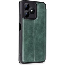 Technomark İnegöl Newface Realme Note 50 4g Kılıf Flip Cover - Koyu Yeşil