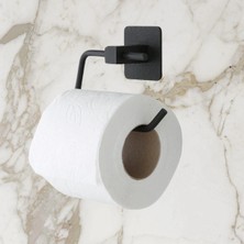 Krm Kendiliğinden Yapışkanlı Siyah Paslanmaz Metal Kapaksız Tuvalet Kağıtlığı Aparatı (50