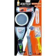 Krm 5pcs  Boyacı - Nalbur Set  Spatula - Kestirme Fırça - Yedek Rulo - Bant - 10CM Fırça (5047) K