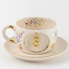 BSK Ceramics Handmade Harfli Porselen Bahardalı Çay Fincanı S Harfi