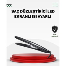 Krm 2025 Seri Profesyonel Isı Ayarlı Titanyum Kaplama Saç Düzleştirici Dijital Ekranlı Krm