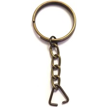 Uravas Store Anahtarlık Halkası, Halka + Zincir + Üçgen, 24MM, Antik, 1 Adet