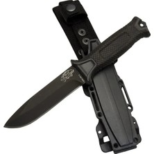 DS LLC Ieg ™ Tiger Tactical Htm 1041 A Siyah Outdoor / Survival Bıçak 27CM - Kauçuk Sap, Kılıflı, K