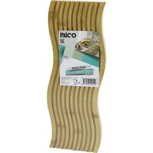 Krm Dalgalı Şekilli - Kanallı  Çift Taraf=düz - Kanallı Ahşap Bambu Servis Sunum Tahtası  17