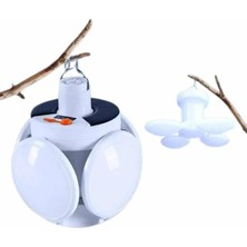 Krm Kamp Lambası Güneş Enerjili Solar 5 Kanatlı Katlanır Lamba Karavan Krm