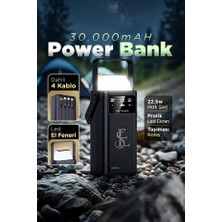 Ensiga Hızlı Şarjlı Powerbank 30000MAH 22.5W Dahili Kablolu 2x USB Outdoor Taşınabilir