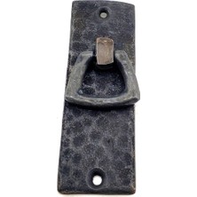 Antika Tarz Dekoratif Pirinç Dik Dövme Mobilya Kulbu - 90X31 Mm, Oksit Nemere