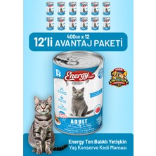 Cat food energy Ton Balıklı Yetişkin Yaş Kedi Maması 400 G - 12 Adet