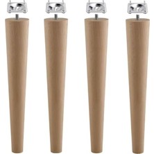 MarkEntegra 4 Adet Ahşap Mobilya Ayağı Aparatlı 50 cm Sehpa Zigon Orta Masa Puf Tabure Tv Ünitesi Ayakları M8 Civatalı