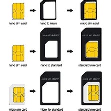 Berry Store 3'ü 1 Arada Sım Adaptörü 4'ü 1 Arada Nano Mikro Üzerinde; Standart Sım Kartı ve Micro To Sım Kartı + Sım Kartları Için Sökücü