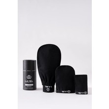 MarkEntegra Premium Siyah 3'lü Kese Seti, Peeling Eldiveni, Yüz KESESI%100 Floş Ipek Normal,orta,hassas Ciltler