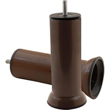 MarkEntegra Baza Mobilya Kanepe Koltuk Destek Ayağı M8 Civatalı Kahverengi Metal Ayak 15 cm (12 Adet)