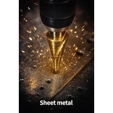 Berry Store Kademeli Matkap Ucu, Hss, Titanyum Nitrür Kaplamalı, 4-12 Mm, Metal, Sac, Alüminyum, Plastik Için, Uzun Ömürlü, Pürüzsüz, Delik Açma, Yüksek Performans, Tüm Matkaplara Uyumlu