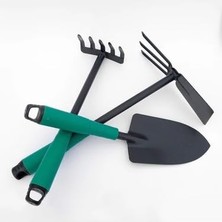 MarkEntegra 3 Parçalı Metal Bahçe Hobi Seti, Plastik Saplı Çapa, Tırmık ve Kürek, Bahçe Aletleri