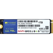 TWINMOS NVMe1TB2280AP AlphaPro M.2 1TB (3600/3250MB/s) PCIe + NVMe (3D NAND) SSD Disk (22x80MM)