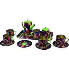 tp ATF-996-7A-10A 14 Prç.desenli Metal Çay Kahve