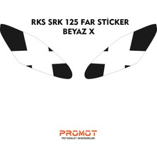 Rebon Moto Design Far Kaplama Rks Srk 125R Uyumlu Beyaz x