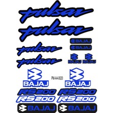 Rebon Moto Design Sticker Seti Pulsar RS200 Bajaj Motosiklet A4 Ebatı 03