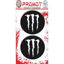 Rebon Moto Design Damla Logo Monster 3D 2 Li Sticker 2