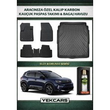Yek Cars Citroen C5 Aircross 2017 Model Karbonlu Kauçuk Paspas Seti ve Alt Bagaj Havuzu