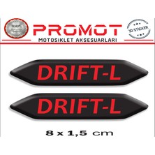 Rebon Moto Design Damla Logo Drift L Kabartmalı 2'li Sticker 001