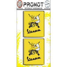 Rebon Moto Design Stıcker Seti Vespa 3D Damla Logo 2 Li 8