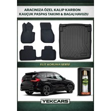 Yek Cars Bmw X1 (U11) 2024 Model Karbonlu Kauçuk Paspas Seti ve Alt Bagaj Havuzu