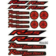 Rebon Moto Design Sticker Seti R25 Yamaha Motosiklet A4 Ebatı 03