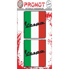 Rebon Moto Design Stıcker Seti Vespa 3D Damla Logo 2 Li 13