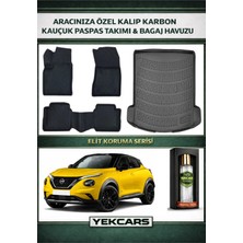 Yek Cars Nissan Juke 2024 Model Karbonlu Kauçuk Paspas Seti ve Üst Bagaj Havuzu