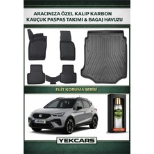 Yek Cars Seat Arona 2022 Model Karbonlu Kauçuk Paspas Seti ve Alt Bagaj Havuzu