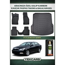 Yek Cars Skoda Octavia 2007 Model Karbonlu Kauçuk Paspas Seti ve Bagaj Havuzu