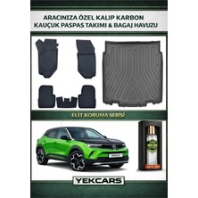 Yek Cars Opel Mokka 2026 Model Karbonlu Kauçuk Paspas Seti ve Alt Bagaj Havuzu