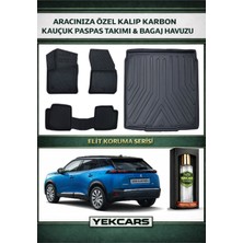 Yek Cars Peugeot 208 Elektrikli 2024 Model Karbonlu Kauçuk Paspas Seti ve Bagaj Havuzu