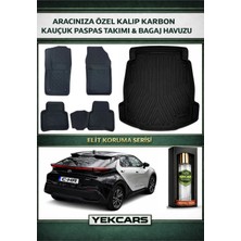 Yek Cars Toyota C-Hr 2023 Model Karbonlu Kauçuk Paspas Seti ve Ses Sistemsiz Bagaj Havuzu