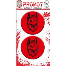 Rebon Moto Design Damla Logo Sticker Kurt Wolf Tasarımlı Kabartmalı 5X5CM 02