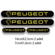 Rebon Moto Design Otomobil Stıcker Seti Peugeot 3D Damla 4'lü 2