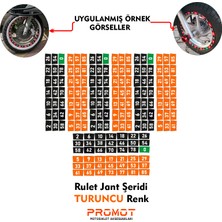 Rebon Moto Design Rulet Tasarımlı Jant Şeridi Set Turuncu Renk