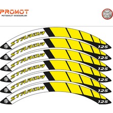 Rebon Moto Design Motosiklet Jant Şeridi Mondial Strada Uyumlu 6