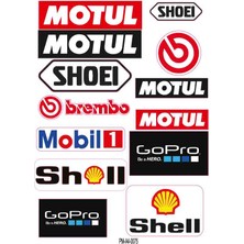 Rebon Moto Design Sticker Seti Sponsor Motul Shell Ekipman Kask Motorsiklet 01