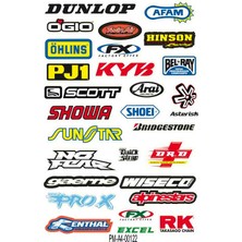 Rebon Moto Design Sticker Seti Karışık Tasarımlı Sponsor Grenaj Kaplama 04