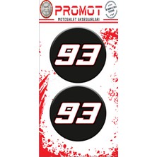 Rebon Moto Design Damla Logo Sticker Marquez 93 Kabartmalı 5X5CM 01