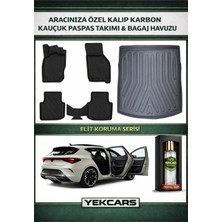 Yek Cars Cupra Leon 2025 Model Karbonlu Kauçuk Paspas Seti ve Bagaj Havuzu