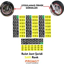Rebon Moto Design Rulet Tasarımlı Jant Şeridi Set Sarı Renk