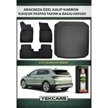 Yek Cars Skoda Elroq 2026 Model Karbonlu Kauçuk Paspas Seti ve Bagaj Havuzu