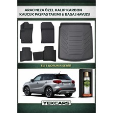 Yek Cars Suzuki Vitara 2017 Model Karbonlu Kauçuk Paspas Seti ve Bagaj Havuzu