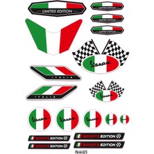 Rebon Moto Design Sticker Seti Vespa Lımıted Edıtıon Ekipman Kask Motorsiklet 03