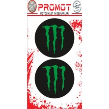 Rebon Moto Design Damla Logo Monster 3D 2 Li Sticker 1